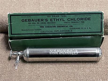 Antique Ethyl Chloride 100gr Metal Tube - Empty
