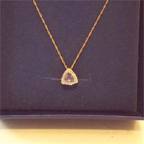 Tanzanite Gold Tone Necklace? - unable to find the marking