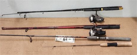 Fishing Pole Trio w/ 2 Mitchell Reels