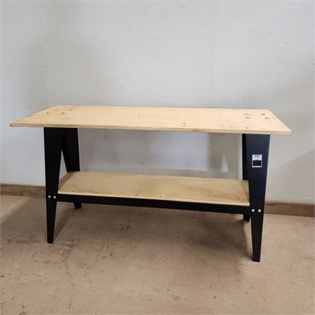 Wood Lathe Stand w/ Shelf - 56x21x32