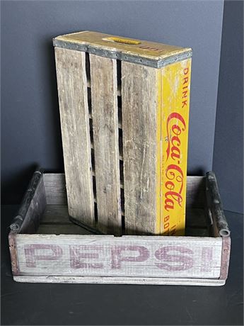 Antique Pepsi & Coca-Cola Wood Crates