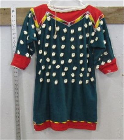 Native American Child's Crow Faux Elk Tooth Dress