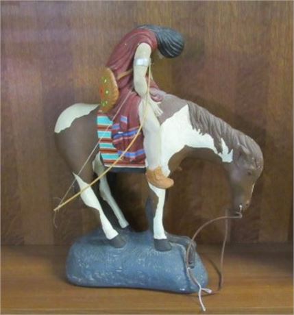 Native American Indian on Horse Statue
