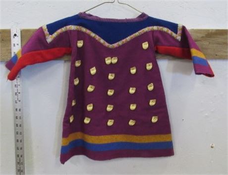 Native American Crow Faux Elk Tooth Child's Dress