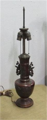 Antique Metal Applique Table Lamp ... No Shade