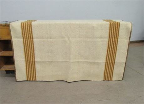 2 Color (Cream & Gold)  Wool Blanket