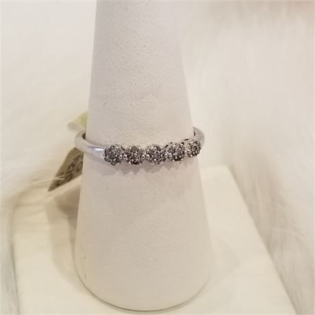 10k White Gold Diamond Ring...Sz 8 3/4