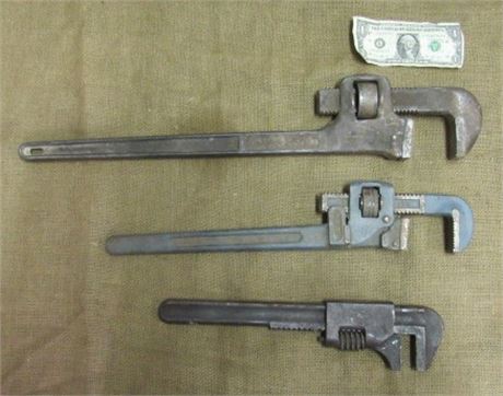 A Trio Of Pipe Wrenches