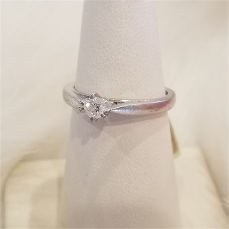 Platinaire Diamond Solitaire Ring...Sz 6 1/2