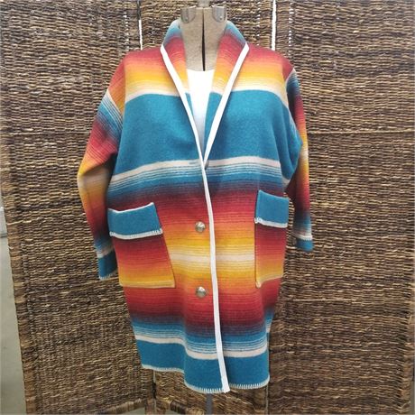 Ladies Wool Jacket (turquoise, orange, red)