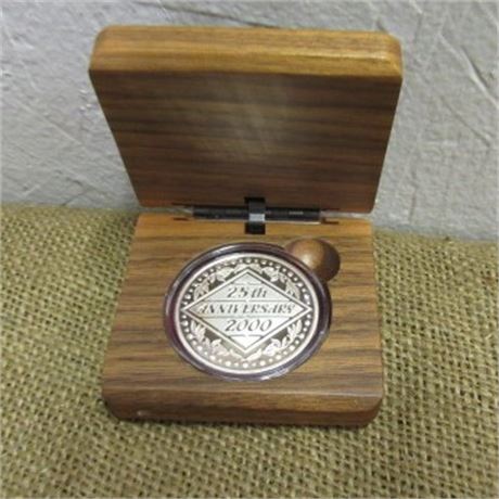 One Troy Ounce .999 Fine Silver Coin in Custom Wood Box