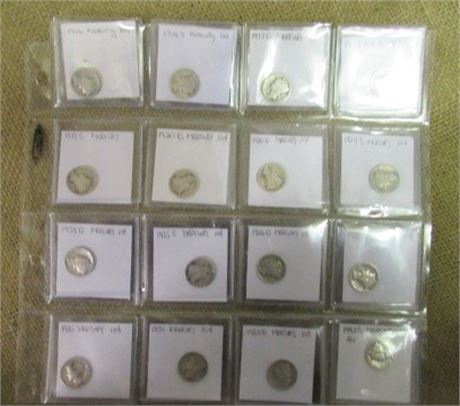 16 Mercury Dimes