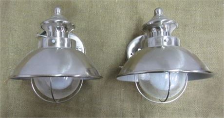 A Pair of Nice Chrome Indoor/Outdoor Sconces