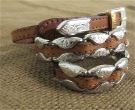 Hat Band ... Leather and Silver Plate