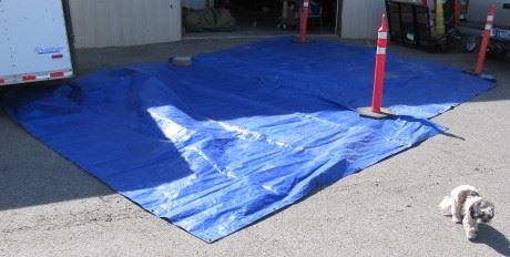 A pair of Blue Tarps