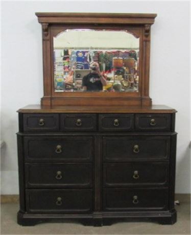 Heavy 10 Drawer Dresser with Mirror - Matches Lot #s 426,452,461,499