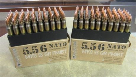 100 Rounds 5.56 55 Grain FMJBT