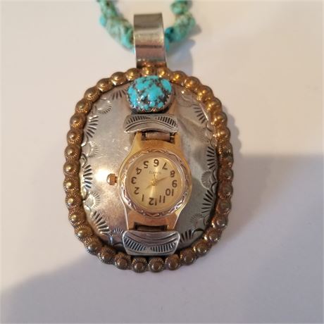 Sterling Time Piece Pendant