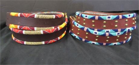 New Hand Crafted Beaded Belts...34"-36"