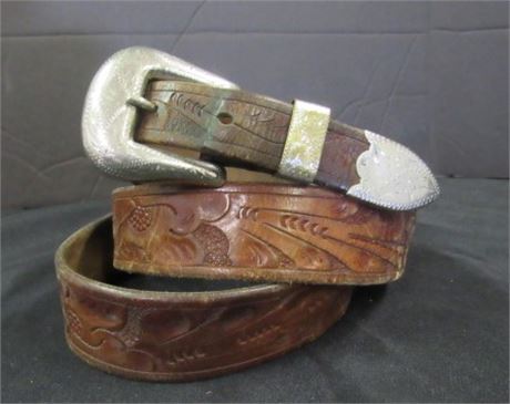 Tooled Leather Belt