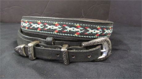 Leather Belt w/ Decorative Stitching