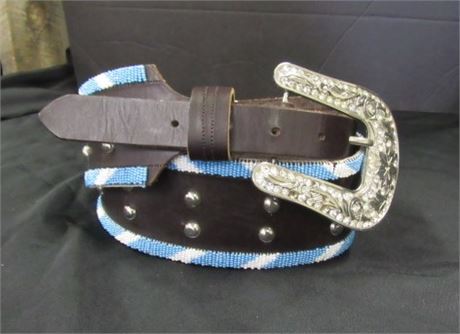 Leather and Beadwork Belt