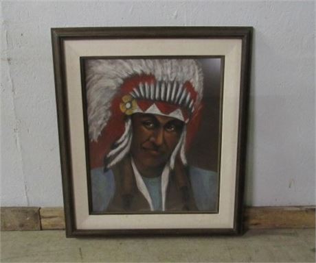 Framed Portrait with Headdress by Nadine Adams