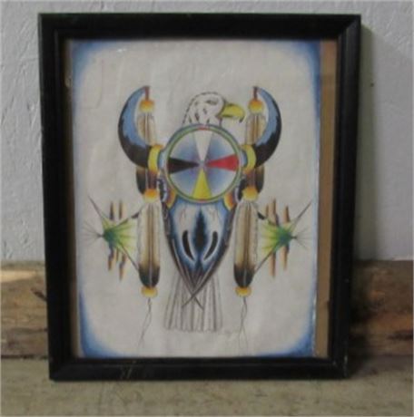 Framed and Signed Native Art by Ted Jawis