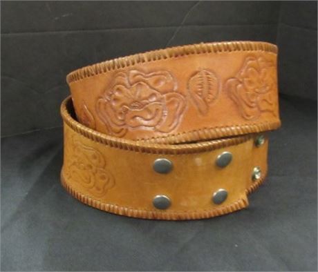 Tooled Leather Belt