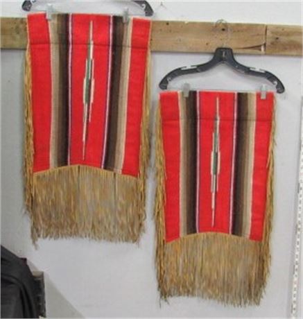 Two Marvelous Leather Fringed Dance Aprons