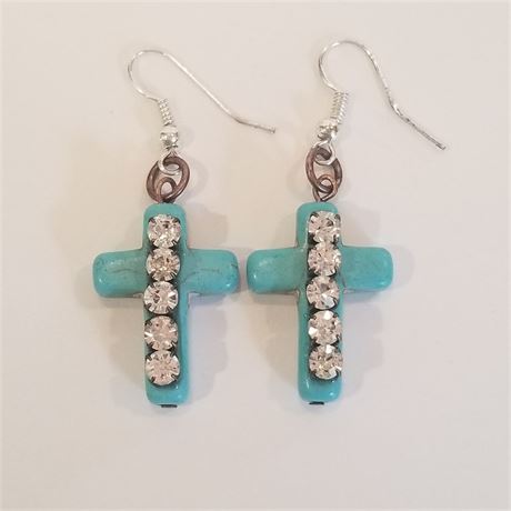 Sterling Cross Earring