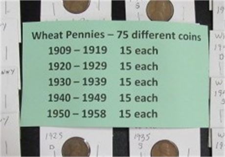 75 Wheat Pennies