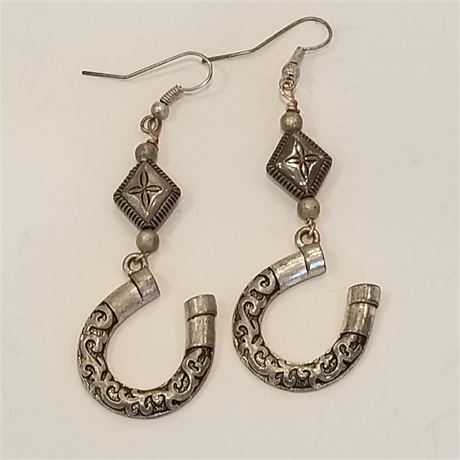 Pair of Horseshoe Dangle Earrings...Matches Lot #450