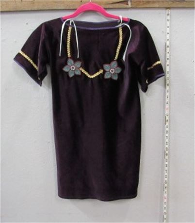 Dress w/ Beadwork and Leather