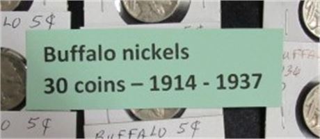 30 Buffalo Nickels