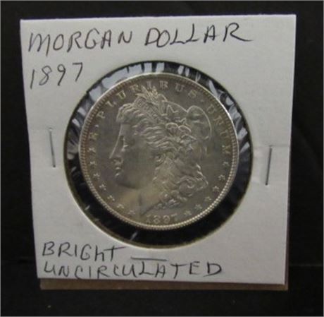 1897 Morgan Silver Dollar - Bright, Uncirculated