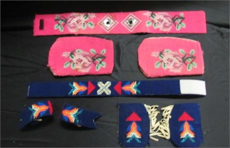 Two Sets of Child's Embroidered Gauntlets/Belt