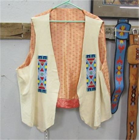 Beaded Leather Vest