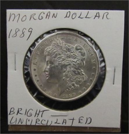 1889 Morgan Silver Dollar - Bright, Uncirculated