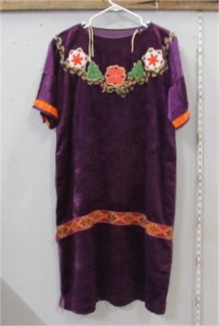 Purple Dress with Fancy Beadwork