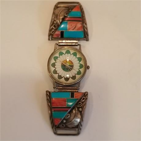 Beautiful Sterling Inlaid Watch Band