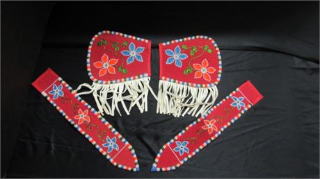 Children's Beaded Gauntlets and Matching Belt Sashes