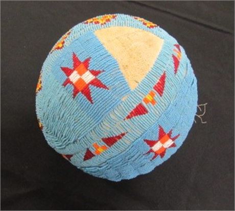Native American Hand Beaded Medicine Ball