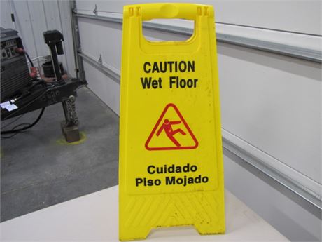 Yellow Wet Floor Sign (711 Blackhawk St. Billings)