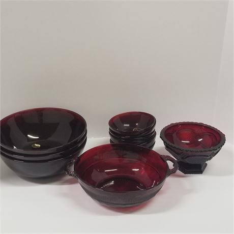 Vintage Royal Ruby Glass Dishes