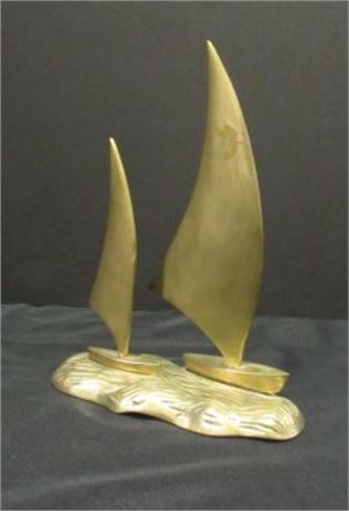 Brass Sailboat Statue