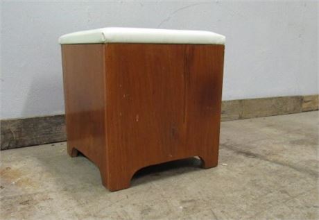 Sturdy Wood Stool w/ Storage - 14x14x14