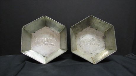 Two Vintage Hexagonal Swans Down Baking Tins