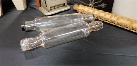 Pair of Antique Glass Rolling Pins
