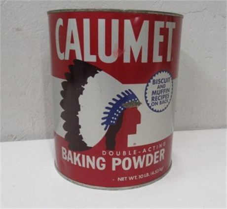 Antique 10lb Calumet Metal Baking Powder Tin